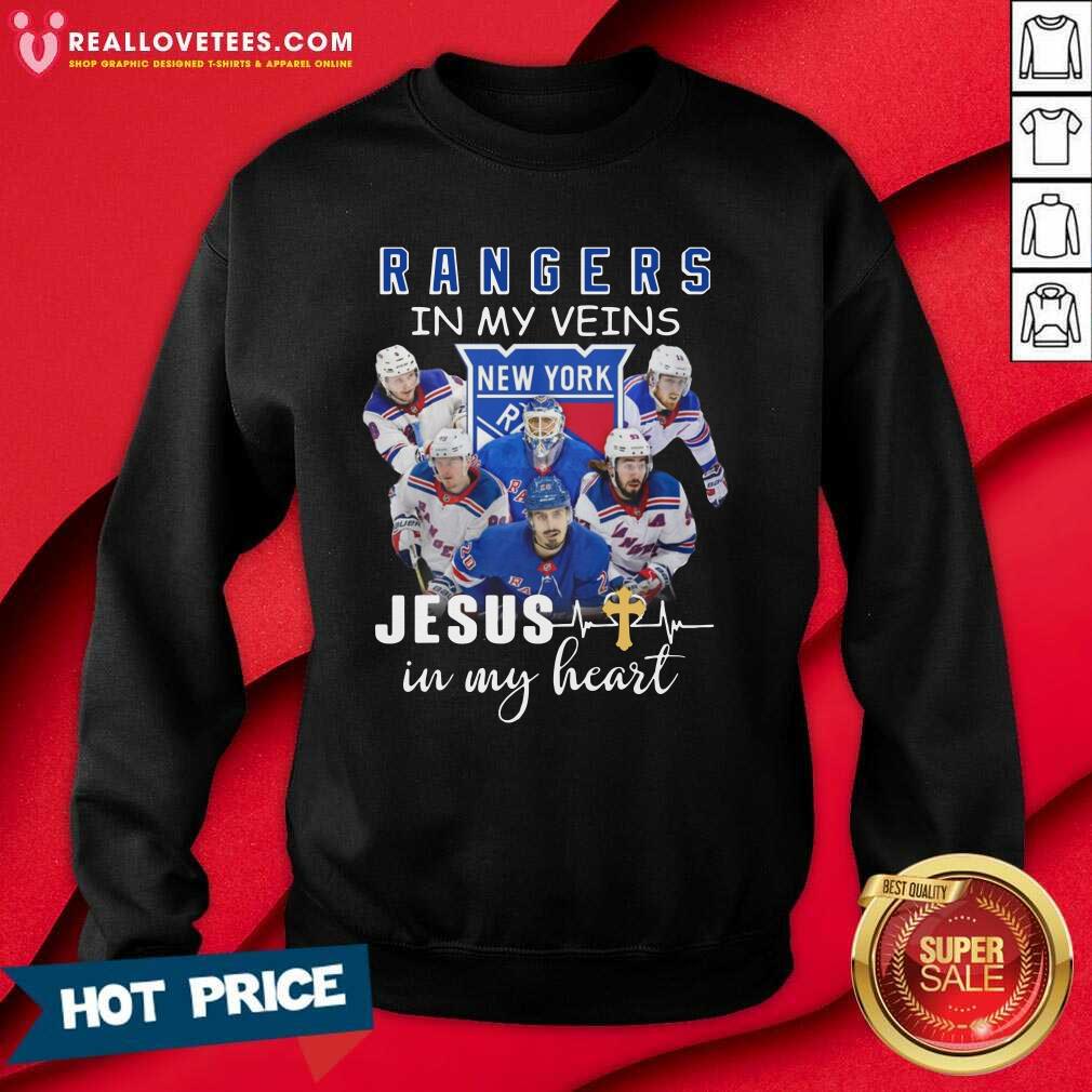 Pro The New York Rangers Team Players In My Veins Jesus In My Heart Shirt