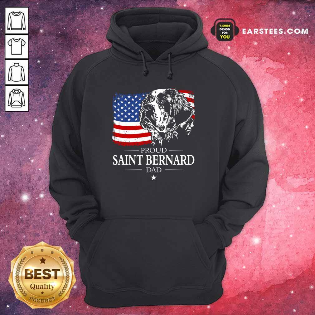 Proud Saint Bernard Dad American Flag 4th Of July Shirt