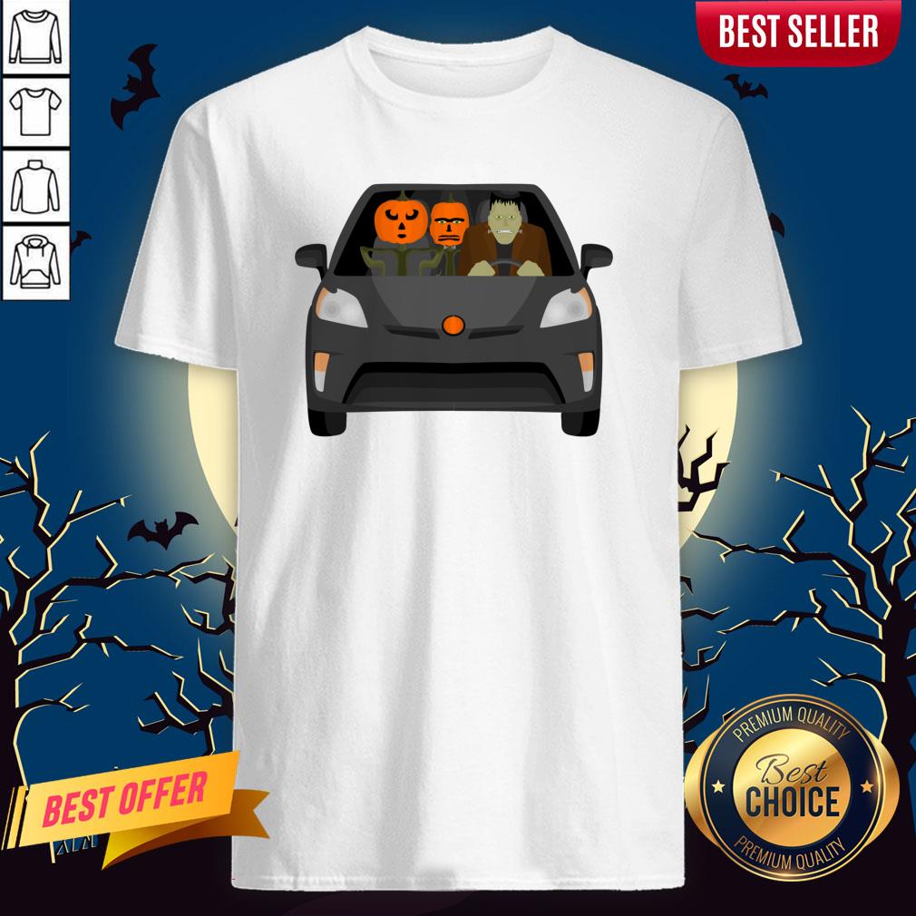 Pumpkinstein Family Drive In The Car Halloween Day Shirt