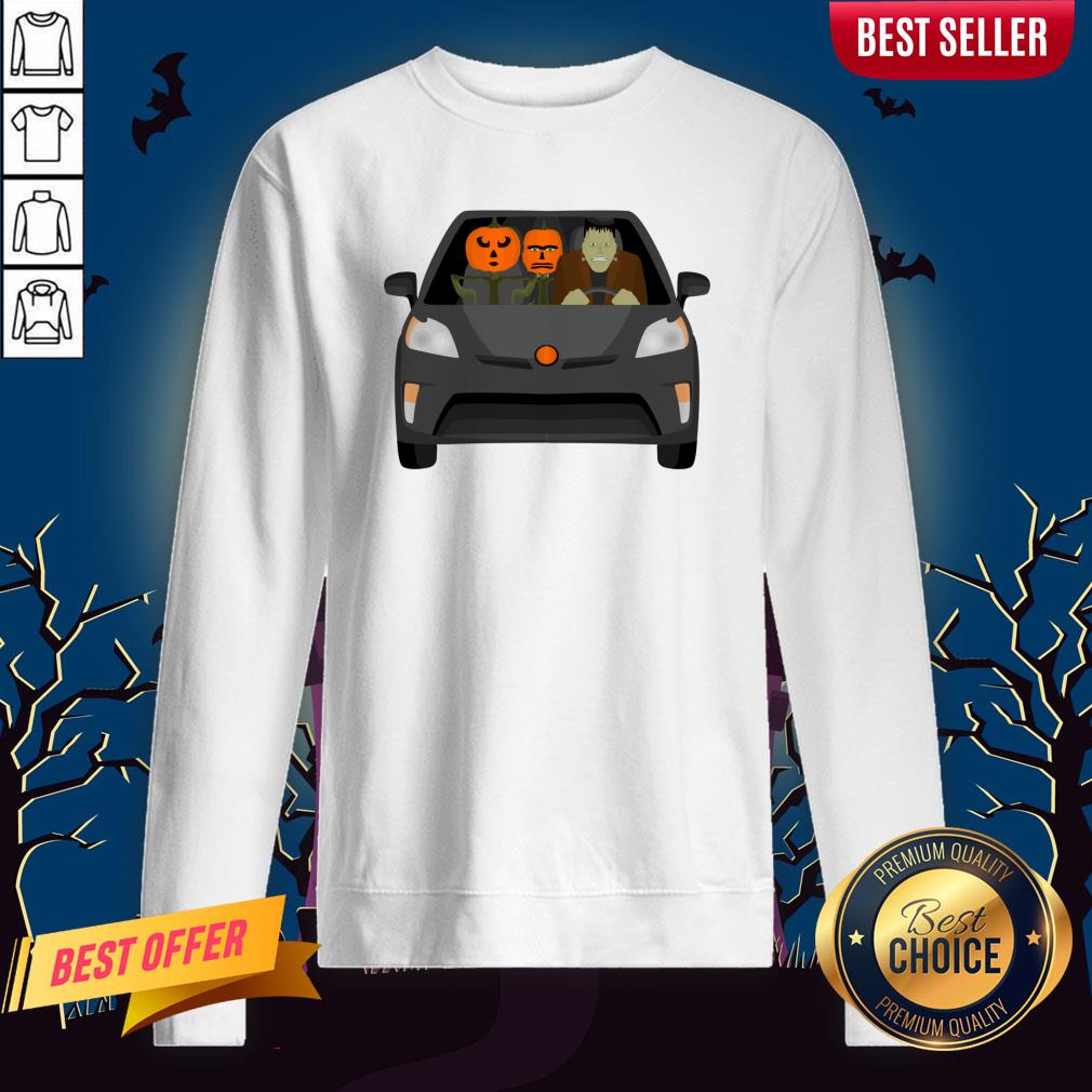 Pumpkinstein Family Drive In The Car Halloween Day Shirt