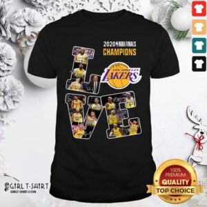 Official 2020 Nba Finals Champions Love Los Angeles Lakers Signatures T-Shirt