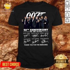 Official James Bond 007 58th Anniversary 1962 2020 2s Films Thank You For The Memories Signatures Shirt