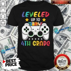 Original Game Console Leveled Up To 4th Grade Shirt
