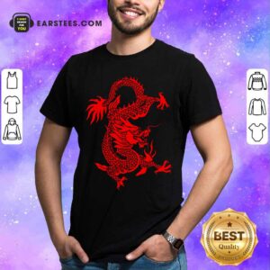 Red Tribal Dragon Chinese Firedrake Art Print Shirt
