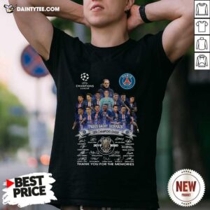 Hot Paris Saint Germain UEFA Champions League 2019 2020 Thank You For The Memories Signatures Shirt