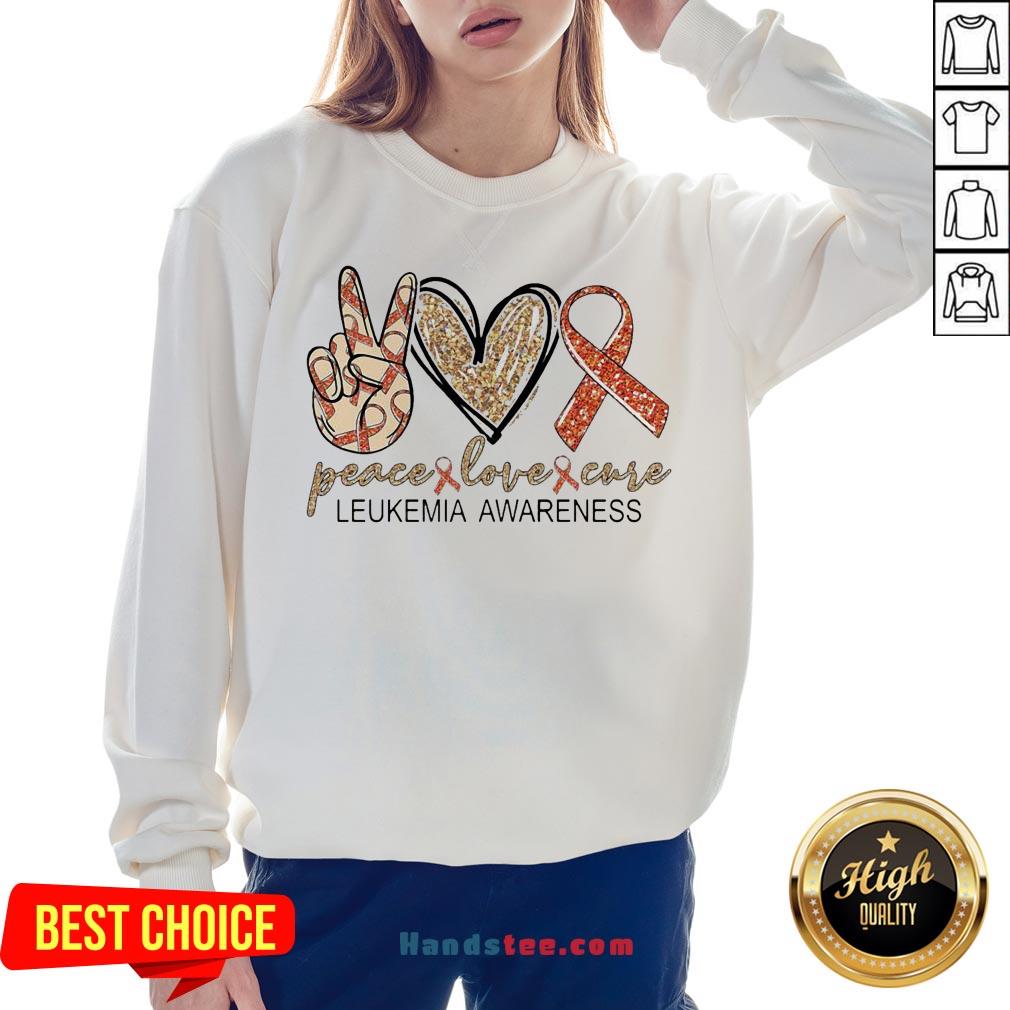 Peace Love Cure Leukemia Awareness Diamond Shirt