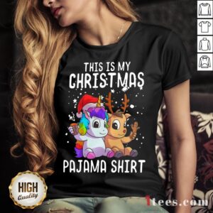 Nice Unicorn And Reindeer This Is My Christmas Ugly Shirt