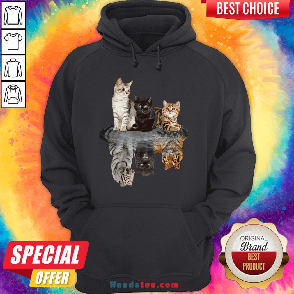 Awesome The Cats Water Mirror Reflection Tigers Shirt