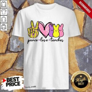 Pretty Teacher Peace Love Bunny Shirt