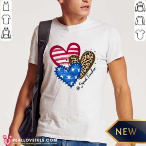 American Flag Leopard Sped ​Teacher Heart Shirt