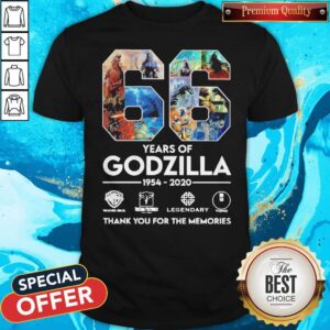Official 66 Years Of Godzilla 1954 2020 Thank You For The Memories Shirt