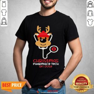 Super Christmas Pharmacy Tech On Duty Reindeer Nurse Shirt