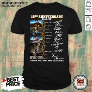 Cute Supernatural 16th Anniversary 2005-2021 Signature Thank You For The Memories Shirt