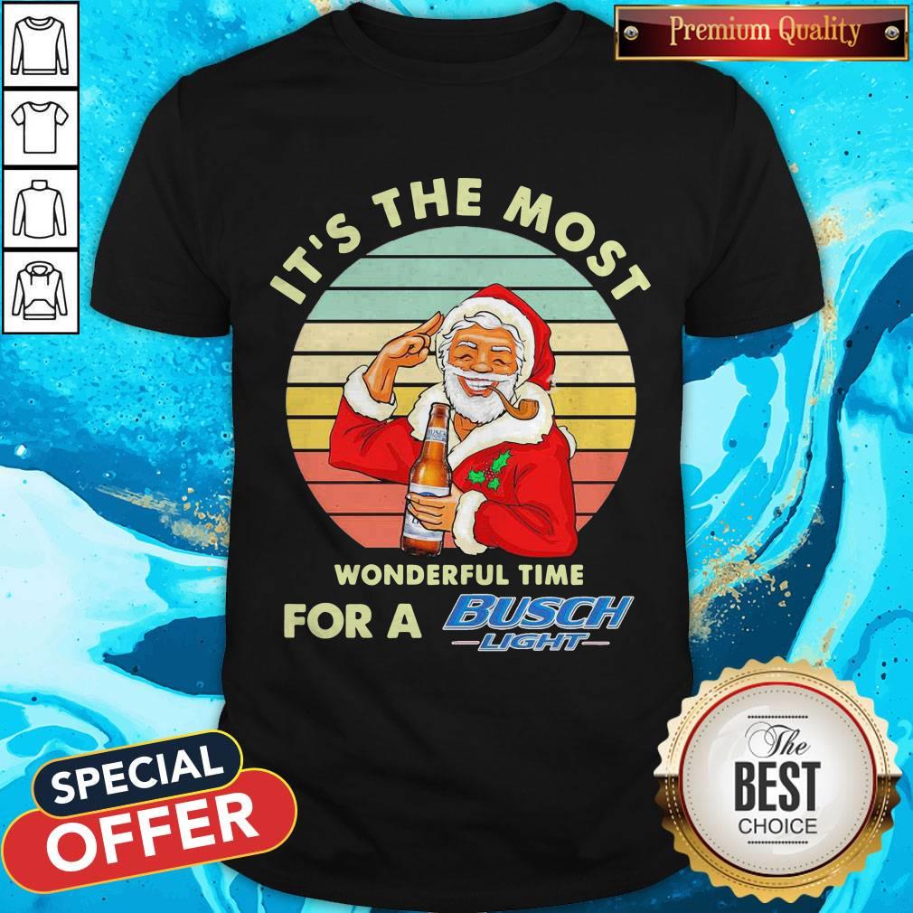 Santa Claus It’s The Most Wonderful Time For A Busch Light Vintage Shirt