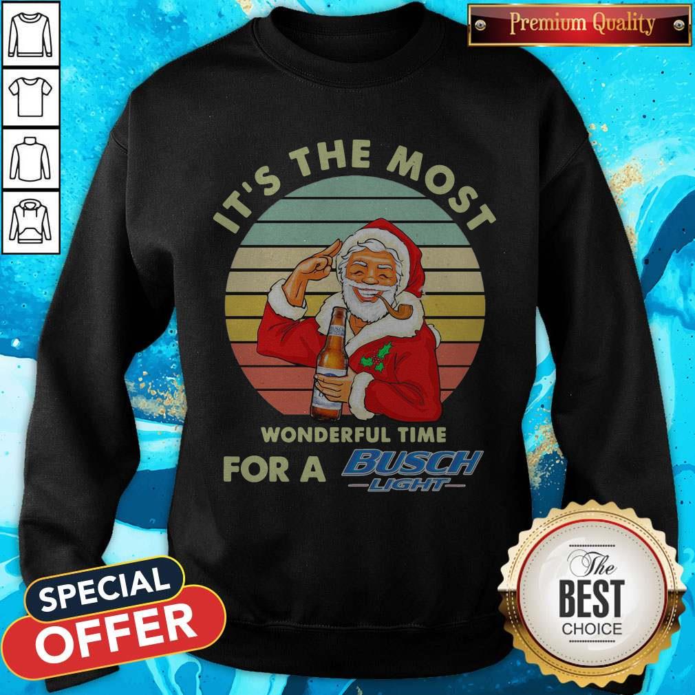 Santa Claus It’s The Most Wonderful Time For A Busch Light Vintage Shirt