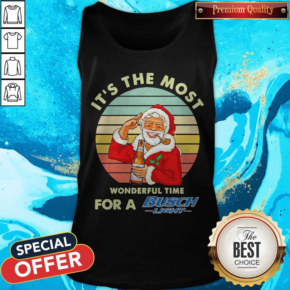 Santa Claus It’s The Most Wonderful Time For A Busch Light Vintage Shirt