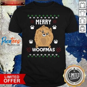 Nice Merry Christmas Woofmas Pomeranian Dog Gift Ugly Christmas Shirt