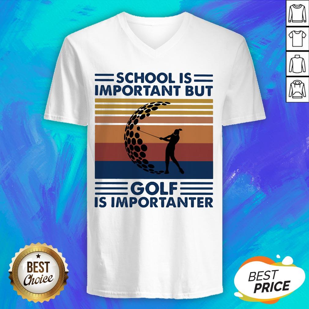 School Is Important But Golf Is Importanter Vintage Retro Shirt