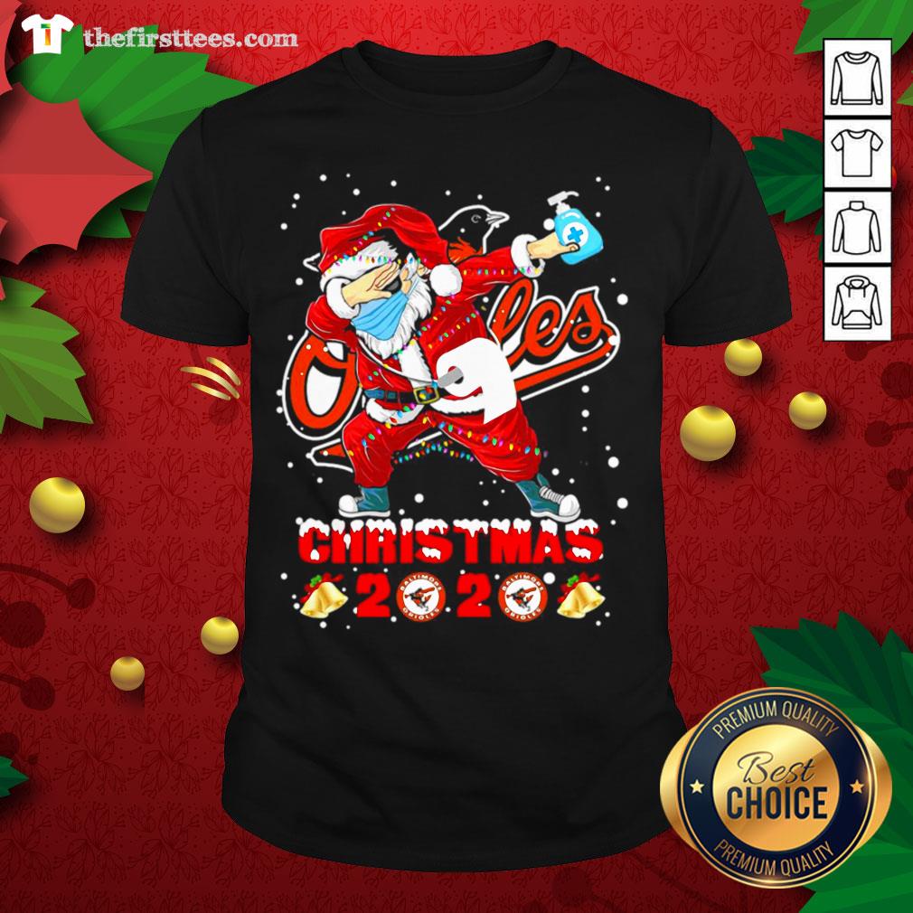 Nice Baltimore Orioles Funny Santa Claus Dabbing Christmas 2020 Shirt