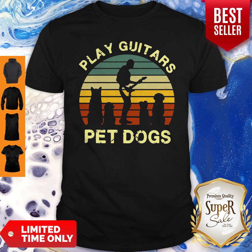 Nice Play Guitars Pet Dogs Vintage Shirt