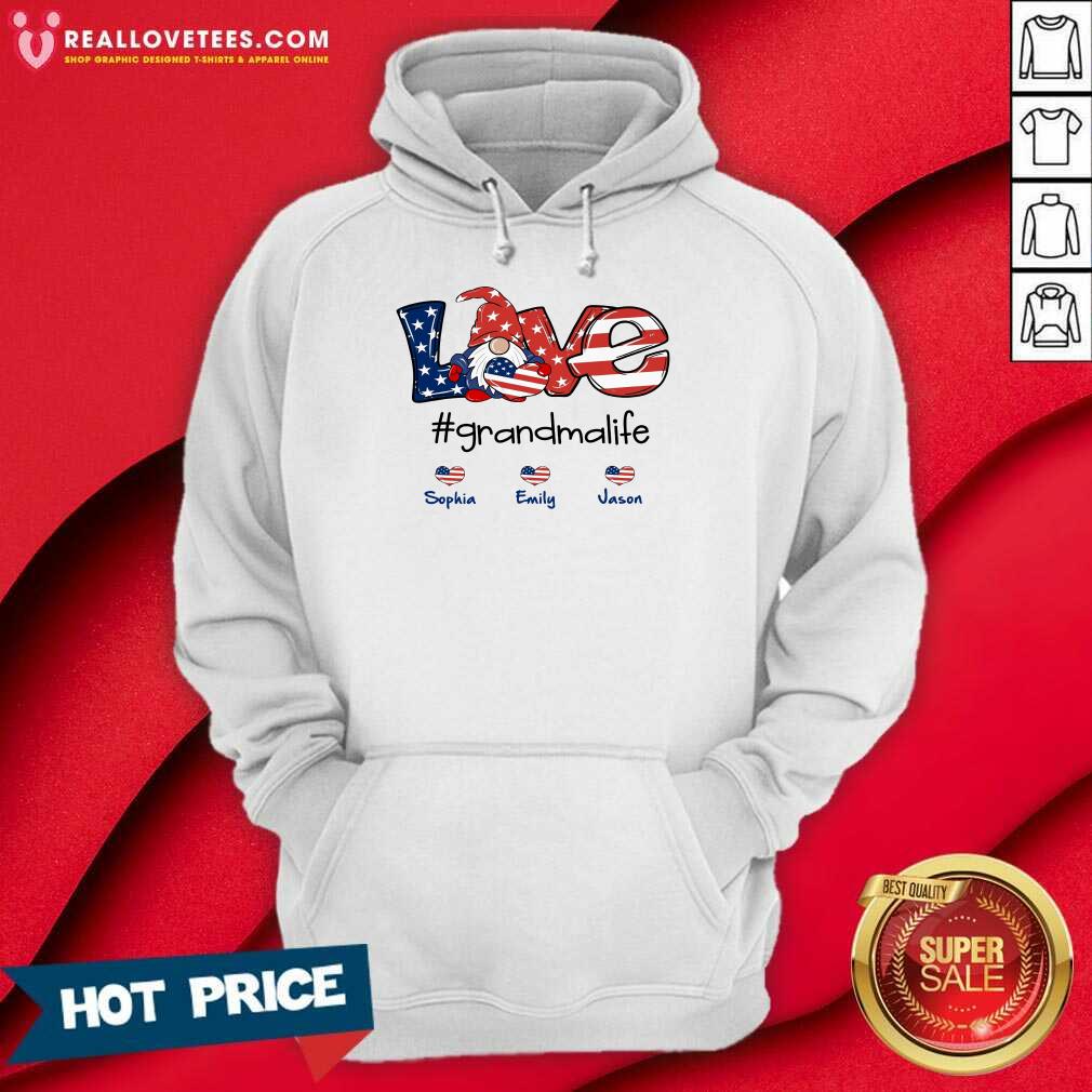 Shorty Love Grandma Life Heart Sophia Emily Jason American Flag Shirt