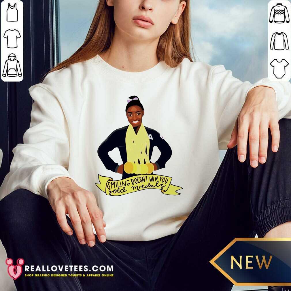 Simone Arianne Biles Smiling Doesn’t Win You Gold Medals Waterproof Shirt