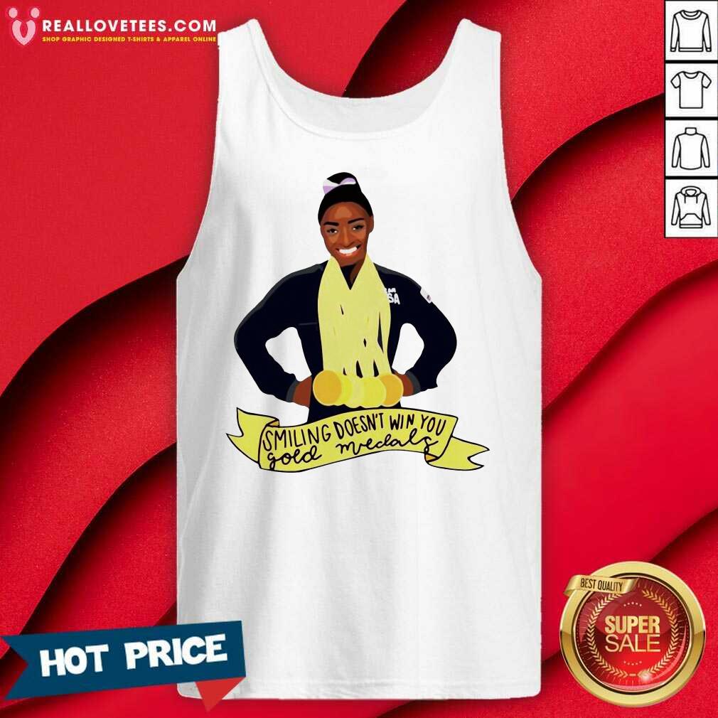 Simone Arianne Biles Smiling Doesn’t Win You Gold Medals Waterproof Shirt