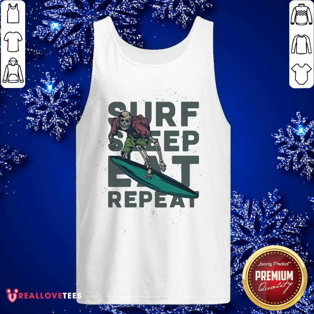 Skeleton Surf Sheep Eat Repeat Shirt