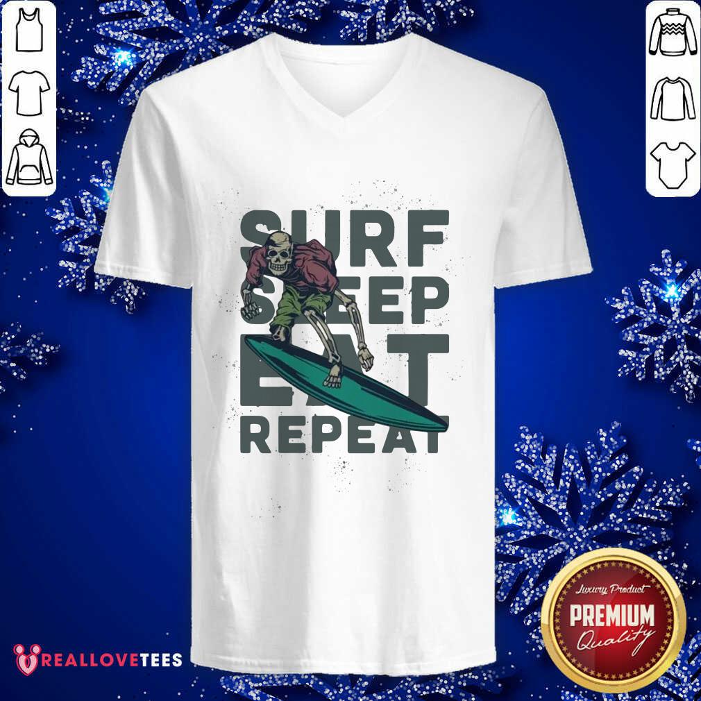 Skeleton Surf Sheep Eat Repeat Shirt