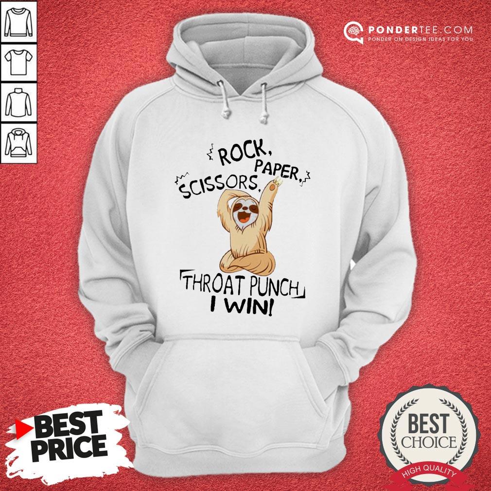 Sloth Rock Scissors Paper Throat Punch I Win Shirt