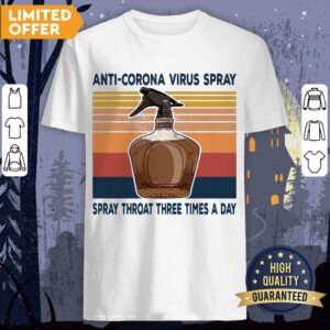 Official Anti Corona Virus Spray Spray Throat Three Times A Day Vintage Retro Shirt