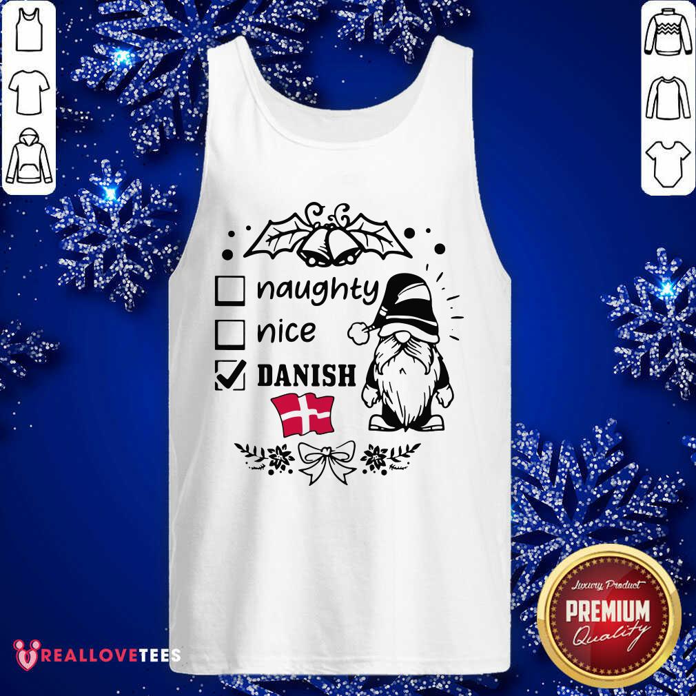 So Naughty Danish Nice Gnome Merry Christmas Shirt