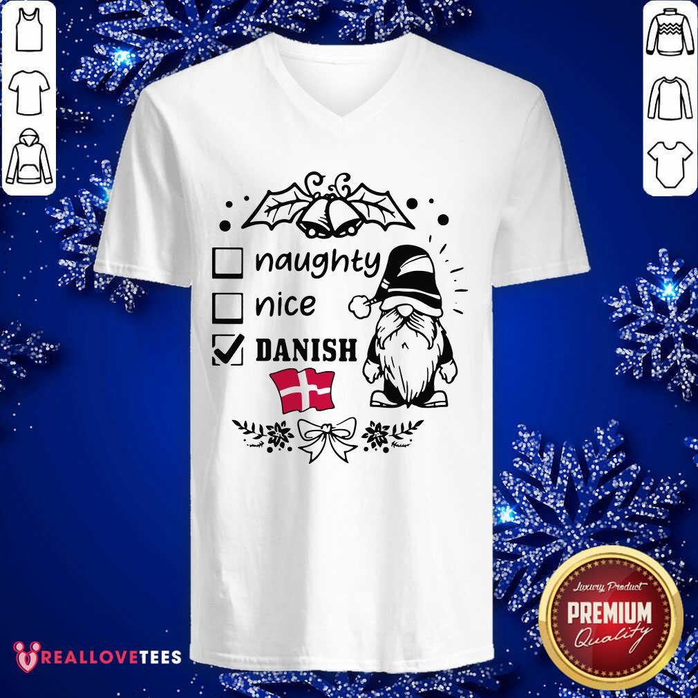 So Naughty Danish Nice Gnome Merry Christmas Shirt