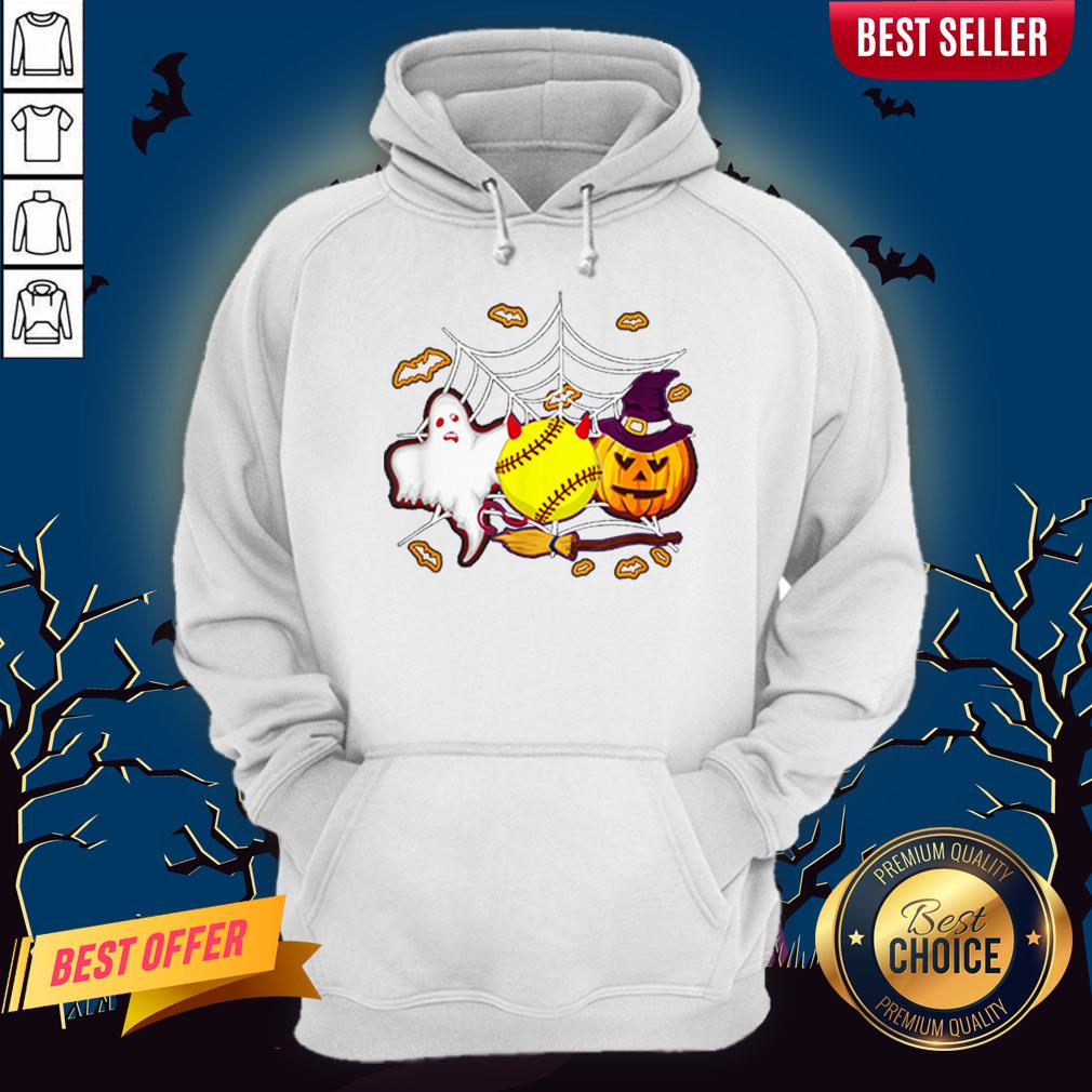 Softball Pumpkin Ghost Halloween Lover Shirt