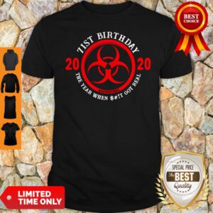 Awesome 71st Birthday 2020 Quarantine The Year When Shit Got Real Quarantine Shirt