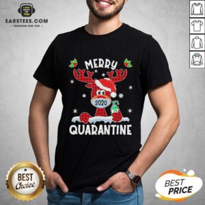 Top Reindeer Santa Face Mask Merry Quarantine Christmas 2020 Light Shirt