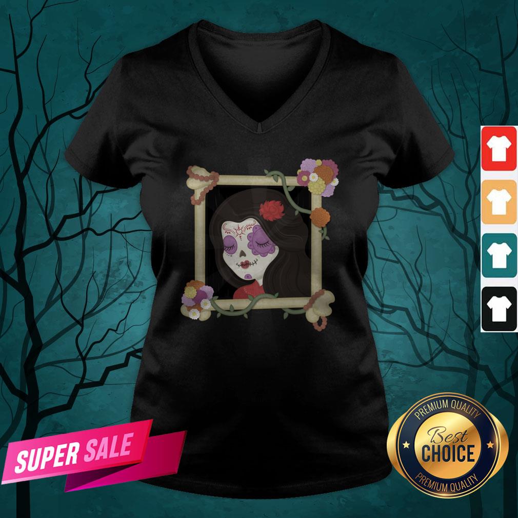 Sugar Skull Girl Beautiful Day Of The Dead Dia De Muertos Shirt