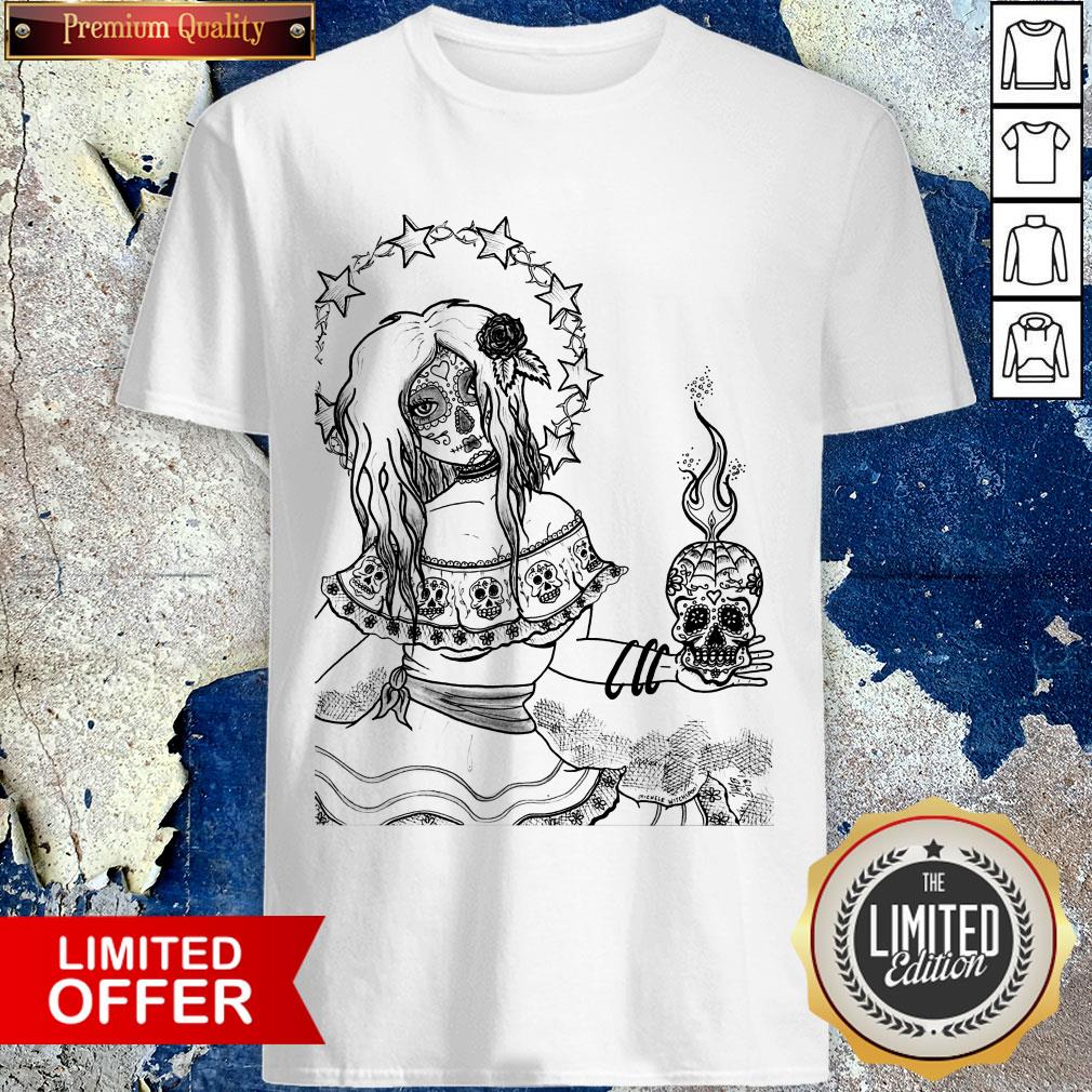 Sugar Skull Girl Celebration Of Day Of The Dead Shirt