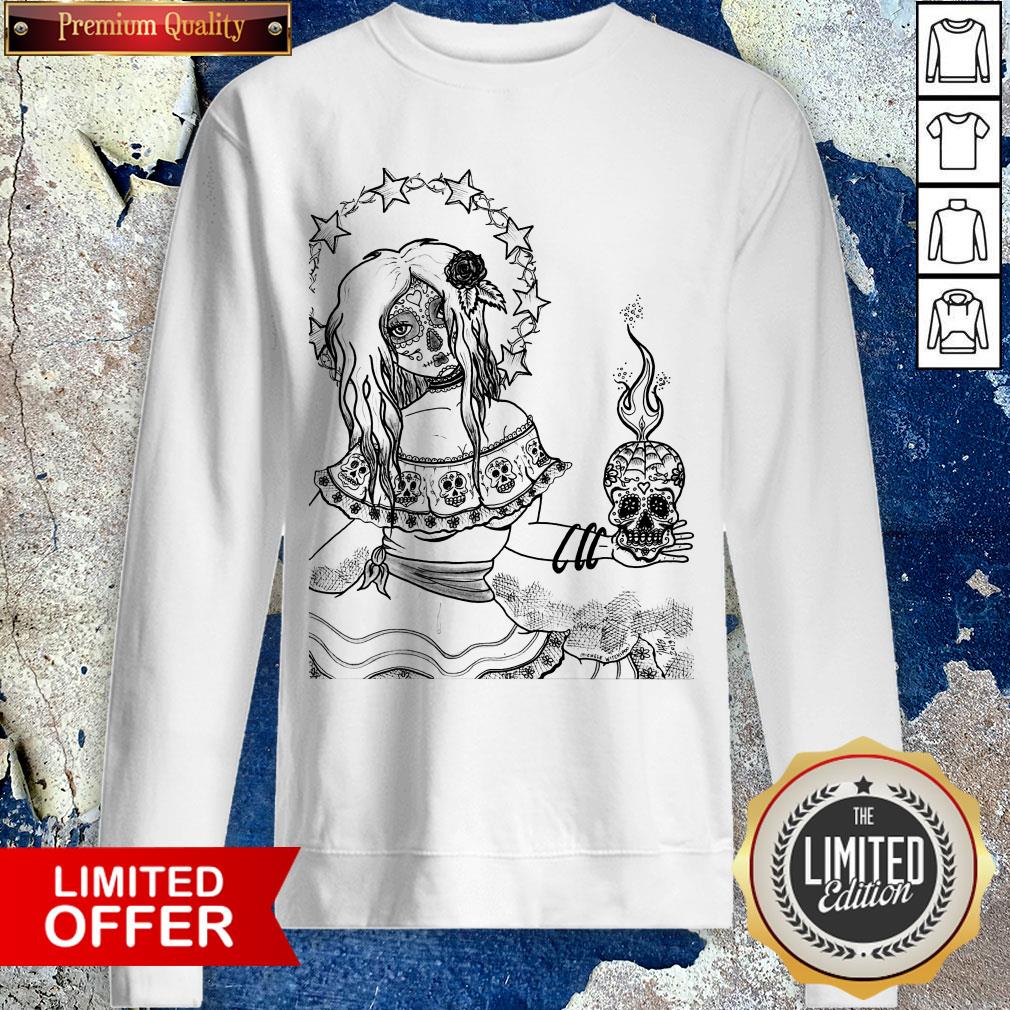 Sugar Skull Girl Celebration Of Day Of The Dead Shirt