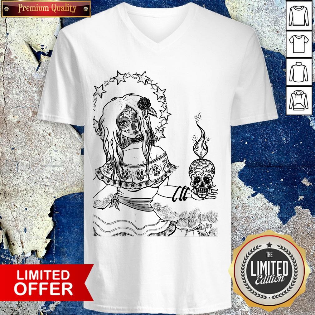 Sugar Skull Girl Celebration Of Day Of The Dead Shirt