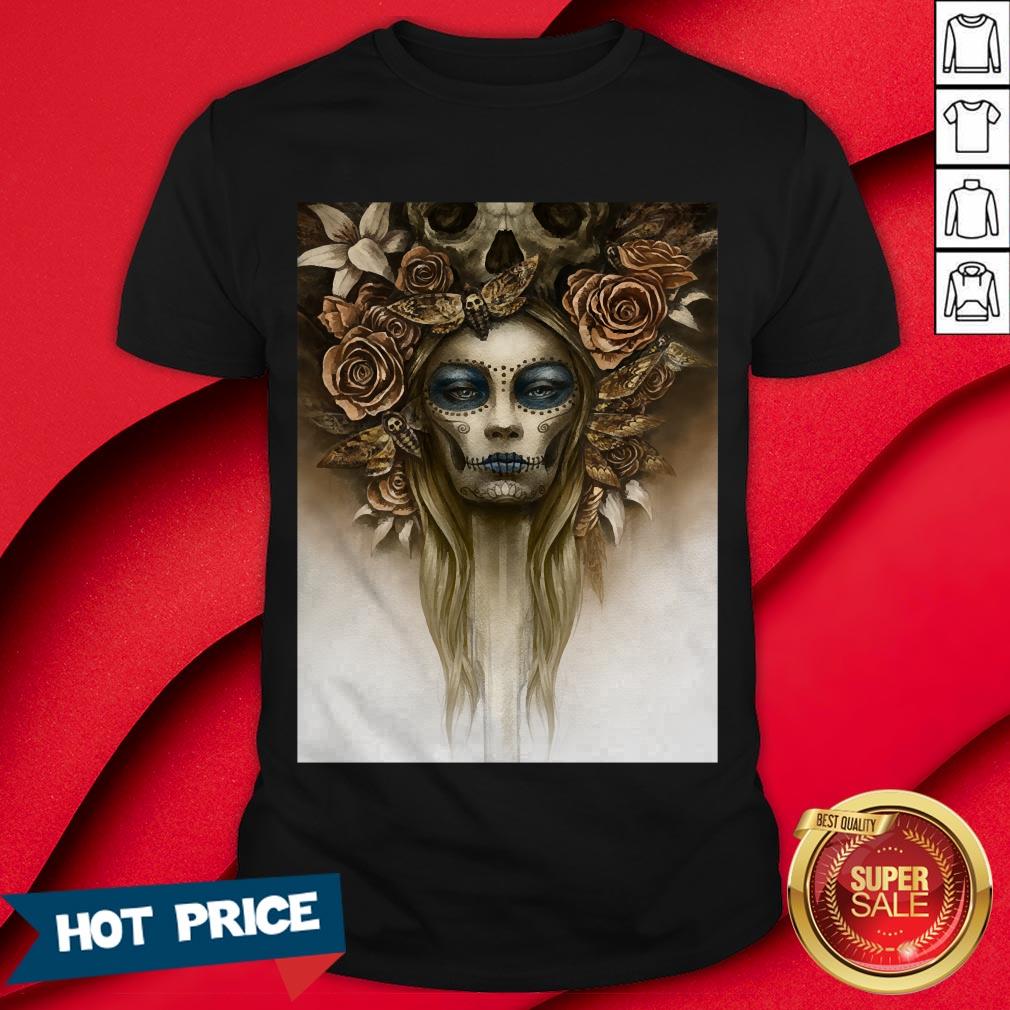 Sugar Skull Girl Dia De Los Muertos T-Shirt
