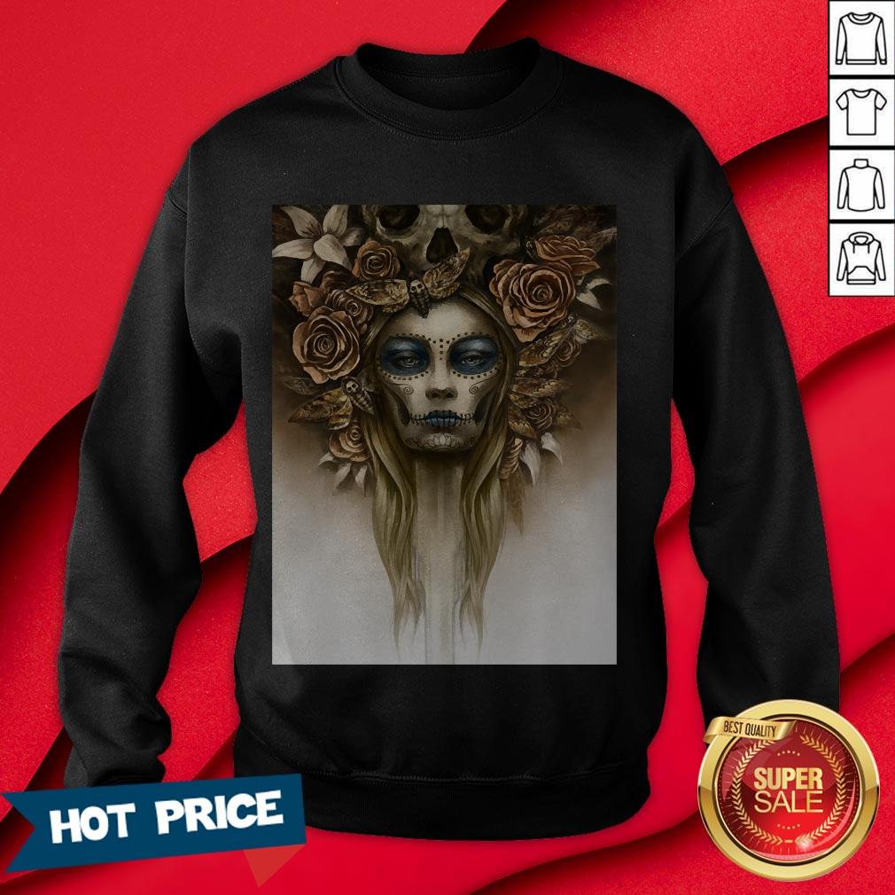 Sugar Skull Girl Dia De Los Muertos T-Shirt