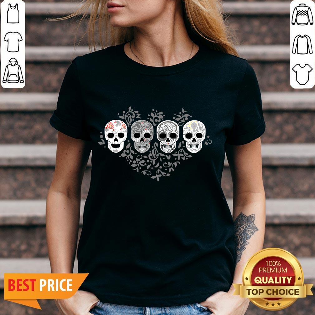 Sugar Skulls Skeletons Celebrate Day Of The Dead Shirt