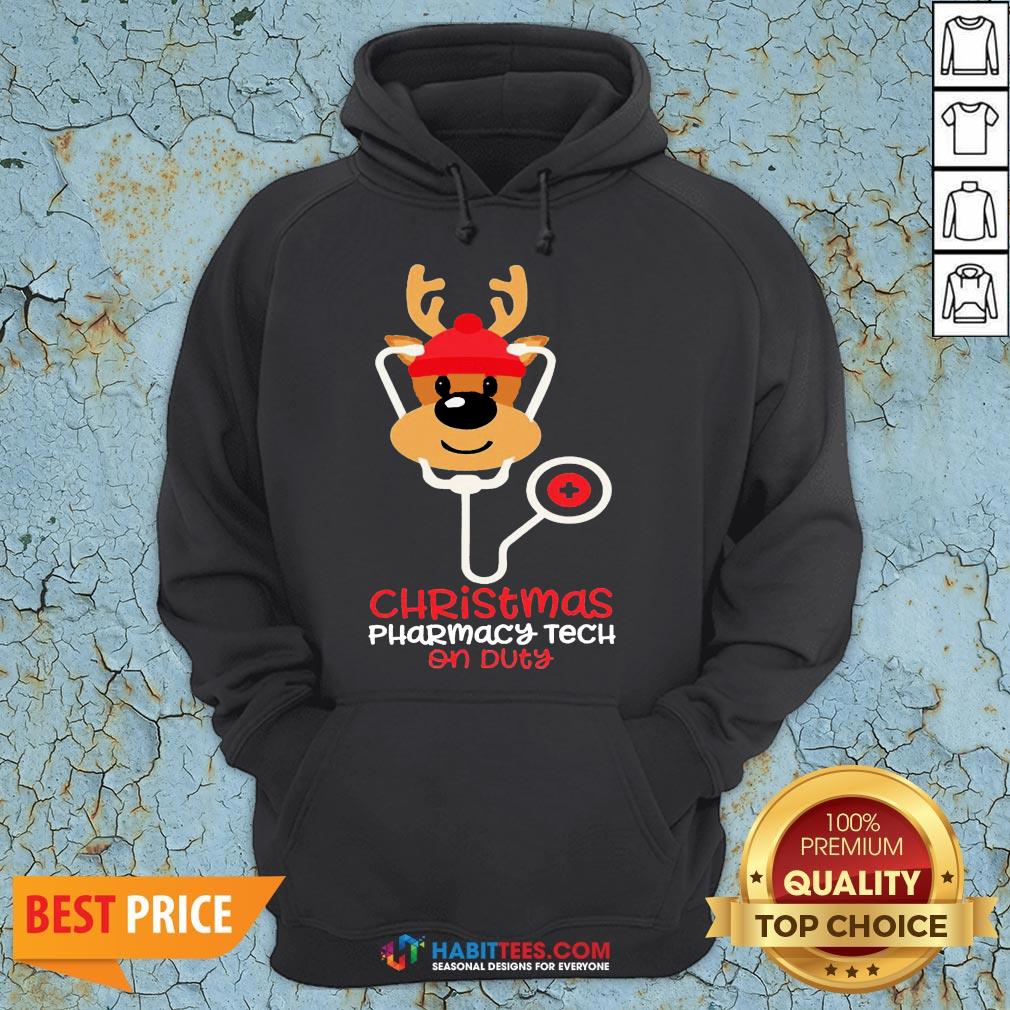 Super Christmas Pharmacy Tech On Duty Reindeer Nurse Shirt