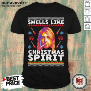 Official Smells Like Christmas Spirit Kurt Cobain Ugly Christmas Shirt