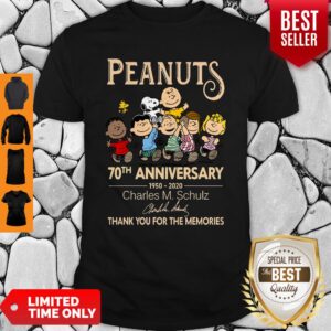 Official Peanuts 70th Anniversary 1950-2020 Charles M Schulz Snoopy Shirt