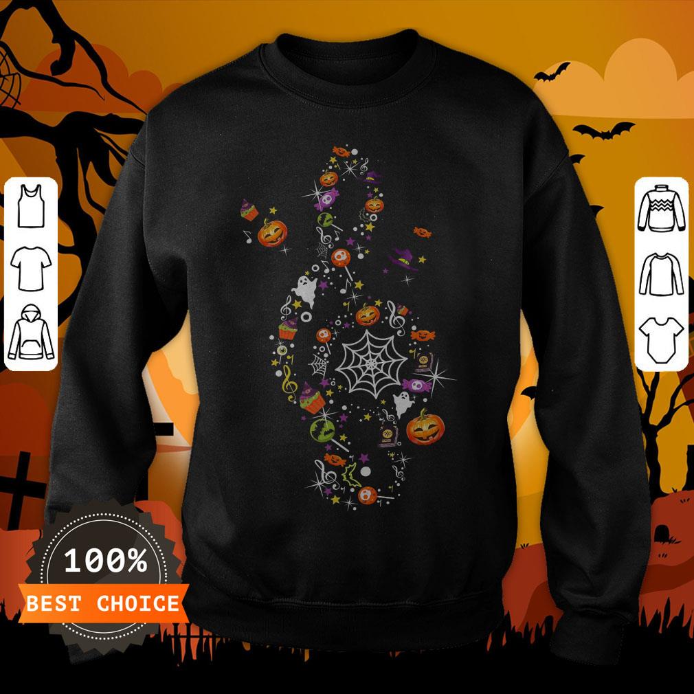 The Music Witch Pumpkin Ghost Spiderweb Halloween Shirt
