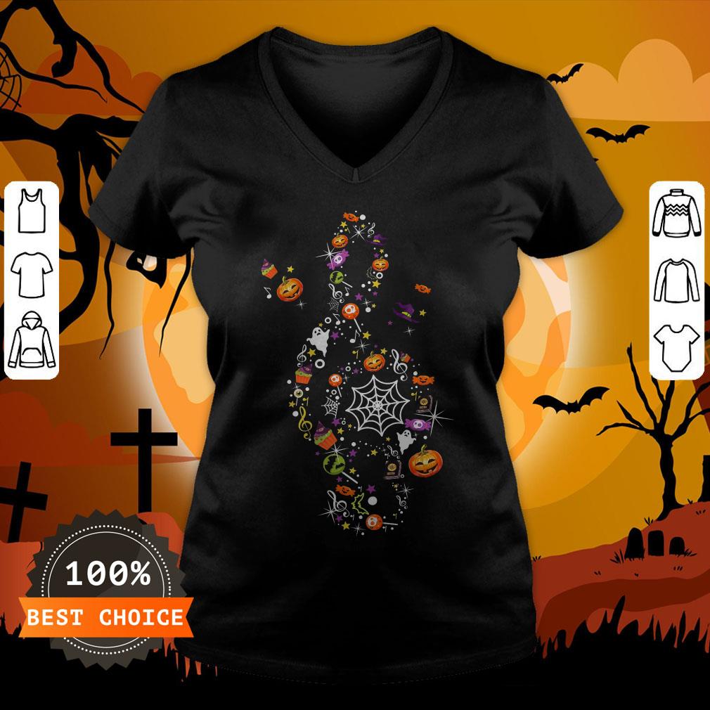 The Music Witch Pumpkin Ghost Spiderweb Halloween Shirt