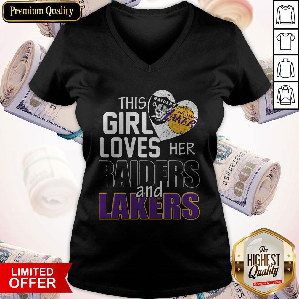 This Girl Loves Her Raiders And Lakers Shirt