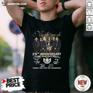Top Nightwish 25th Anniversary 1996 2021 Thank You For The Memories Signatures Shirt